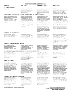 Handout #7 Risk/Severity Continuum