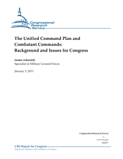 The Unified Command Plan and Combatant Commands