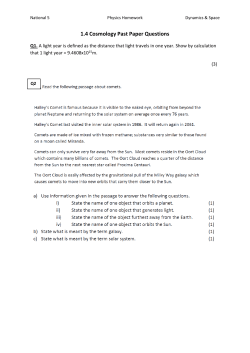 1.4 Cosmology Homework N5