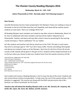 The Chester County Reading Olympics 2016