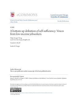 A bottom-up definition of self-sufficiency: Voices