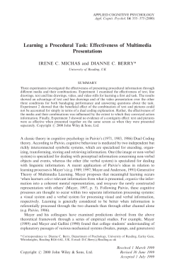 Learning a procedural task: effectiveness of multimedia presentations