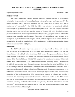 catalytic, enantioselecive hetero-diels