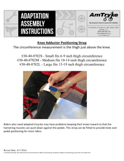Knee Adductor Positioning Strap The circumference measurement is