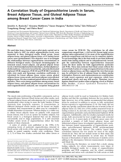 A Correlation Study of Organochlorine Levels in Serum, Breast