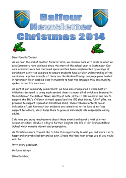 Dear Parents/Carers, As we near the end of another frenetic term