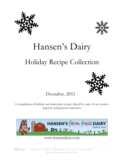 Hansen`s Holiday Recipes