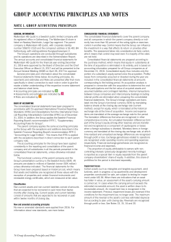 group accounting principles and notes