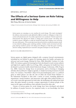 The Effects of a Serious Game on Role