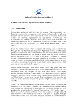 National Fisheries Development Board Guidelines for Intensive