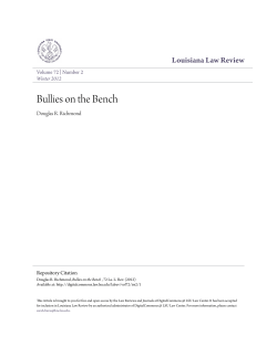 Bullies on the Bench - DigitalCommons @ LSU Law Center