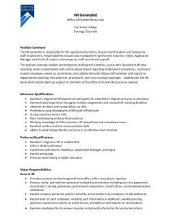 HR Generalist - Fort Lewis College