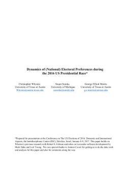 (National) Electoral Preferences during the 2016 US Presidential Race