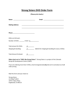 Strong Sisters DVD Order Form