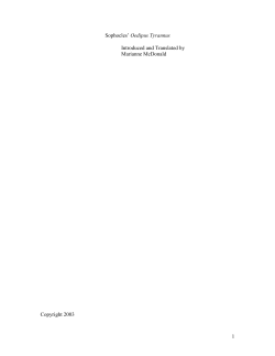 1 Sophocles` Oedipus Tyrannus Introduced and
