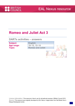 Romeo and Juliet Act 3 Nexus resource - EAL Nexus