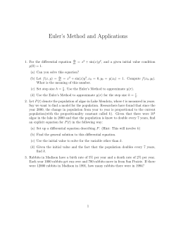Euler`s Method and Applications