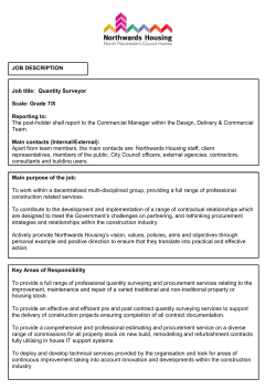 the Quantity Surveyor job description and person specification