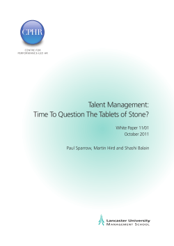 Talent Management - Lancaster University