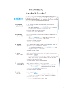 Unit 6 Vocabulary Packet