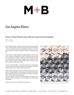 Hannah Whitaker plays deftly with experimental photography