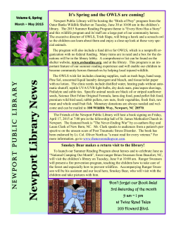 Newport Library News - Carteret County Public Libraries