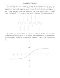 Arctangent Worksheet - UNL Math Department