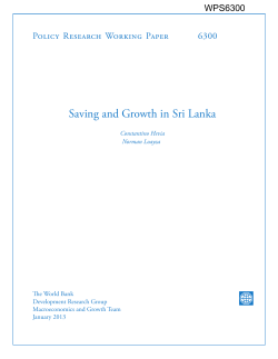 Saving and Growth in Sri Lanka