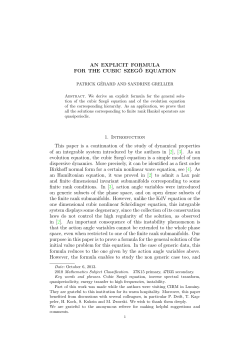 AN EXPLICIT FORMULA FOR THE CUBIC SZEG˝O EQUATION 1