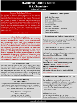 MAJOR TO CAREER GUIDE B.S. Chemistry