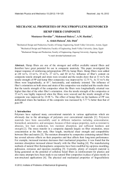 mechanical properties of polypropylene reinforced hemp fiber