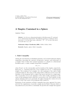 A Simplex Contained in a Sphere - People