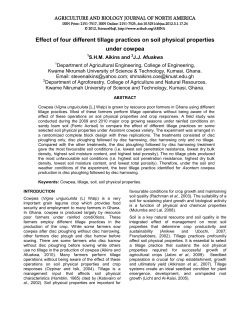 Effect of four different tillage practices on soil physical properties