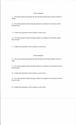 Body paragraph 11. This topic sentence introduces the fact that