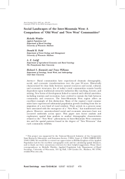 Social Landscapes of the Inter-Mountain West: A Comparison of `Old