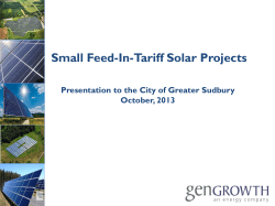 Small Feed-In-Tariff Solar Projects - AgendasOnline