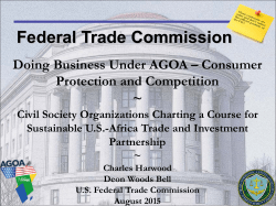 Federal Trade Commission - The Foundation for Democracy in Africa