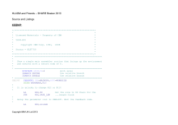 HLASM and Friends &ndash; SHARE Boston 2013 Source and Listings