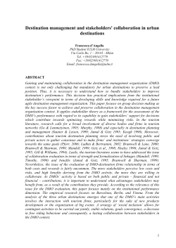 Destination management and stakeholders` collaboration in