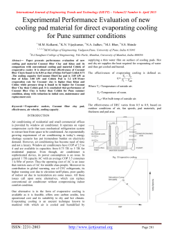 Experimental Performance Evaluation of new cooling pad