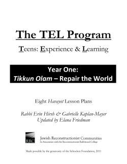 TEL TIkkun Olam Curriculum