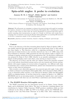 Spin-orbit angles: A probe to evolution