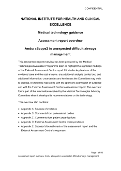 Assessment report overview for