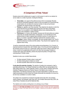 A Comparison of Party `Values`
