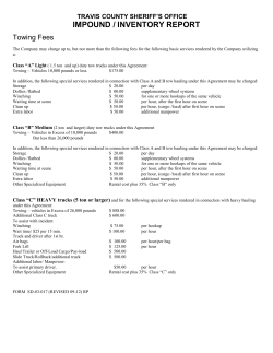 Fee Schedule - TCSheriff.org