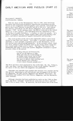 Early American Word Puzzles (Part 2)