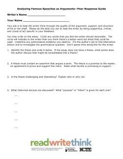 Peer Response Handout