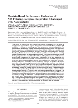Manikin-Based Performance Evaluation of N95 Filtering