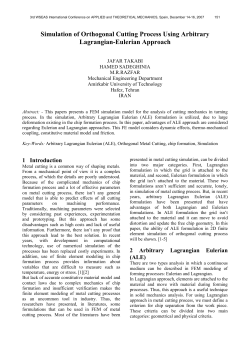 Simulation of Orthogonal Cutting Process Using Arbitrary