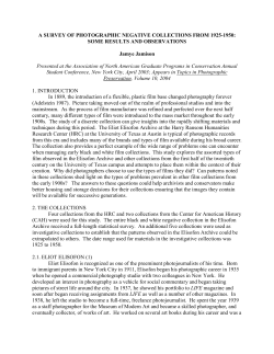 A SURVEY OF PHOTOGRAPHIC NEGATIVE
